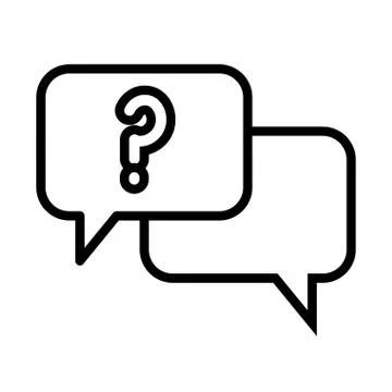 Speech bubbles with question symbol line style icon Stock Illustration