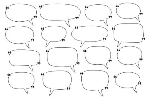 Speech Bubbles quotation marks. Quote blank template. Stock Illustration
