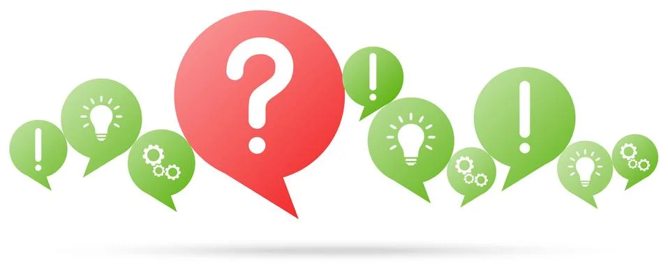 Speech bubbles with red question mark Stock Illustration