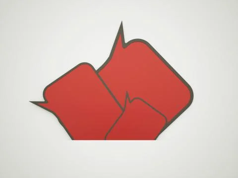 Speech bubbles red rendered Stock Illustration