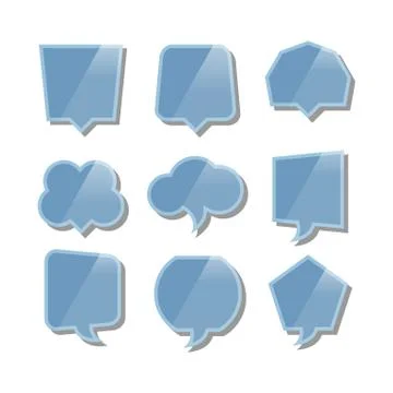 Speech bubbles with reflection set Stock Illustration