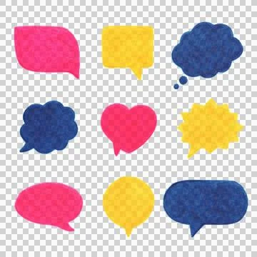 Speech bubbles risography illustration Stock Illustration