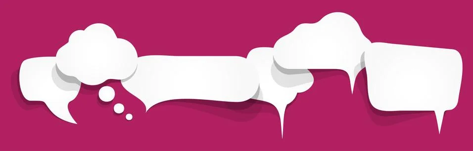 Speech bubbles row with free space Stock Illustration