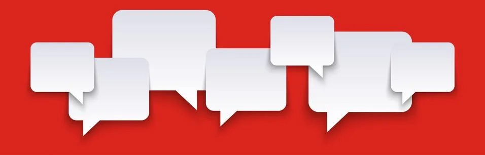 Speech bubbles row with free space Stock Illustration