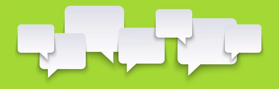 Speech bubbles row with free space Stock Illustration