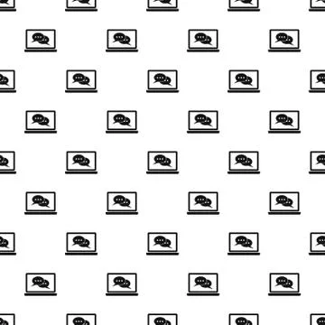Speech bubbles on screen pattern, simple style Stock Illustration