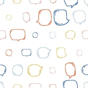 Speech Bubbles Seamless Pattern. Vector seamless dithering pixel style patter Stock Illustration