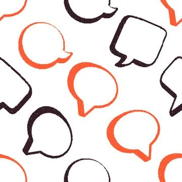 Speech Bubbles Seamless Pattern. Vector seamless dithering pixel style patter Stock Illustration