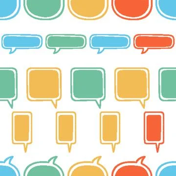 Speech Bubbles Seamless Pattern. Vector seamless dithering pixel style patter Stock Illustration