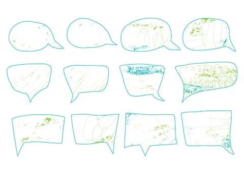 Speech bubbles set. Bundle of hand drawn elements. Vector illustartion. Illustrazione stock