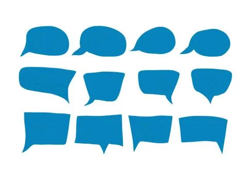 Speech bubbles set. Bundle of hand drawn elements. Vector illustartion. Stock Illustration