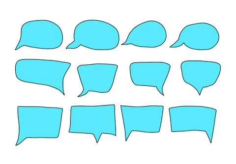 Speech bubbles set. Bundle of hand drawn elements. Vector illustartion. Stock Illustration