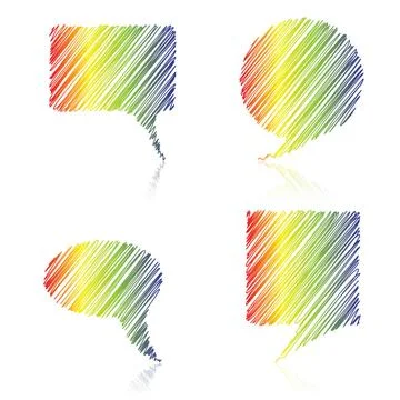 Speech bubbles set colorful speech bubbles set isolated on white backgroun... Foto stock