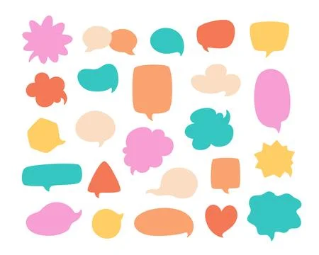 Speech bubbles set. Colorful text bubbles, comic speech bubble Иллюстрация