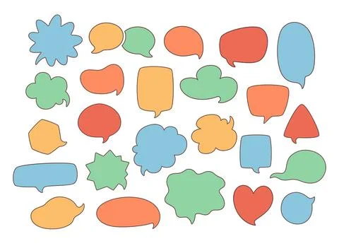 Speech bubbles set. Colorful text bubbles, comic speech bubble Иллюстрация