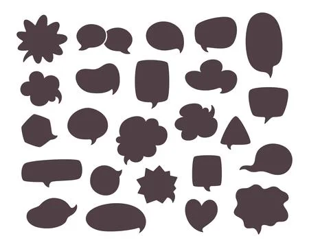 Speech bubbles set in different shapes with space for text. 库存插图