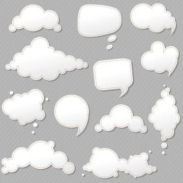 Speech bubbles set with grey background Stock Illustration