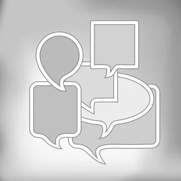 Speech Bubbles Set of Grey Speech Bubbles on Grey Background Copyright: xZ... Stock Photos