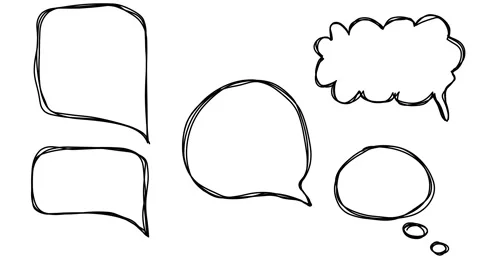 Speech Bubbles Set Hand Drawn Doodle Scribble Animation Sketch 스톡 동영상 139836326