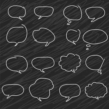 Speech bubbles. A set of hand-drawn. 库存插图