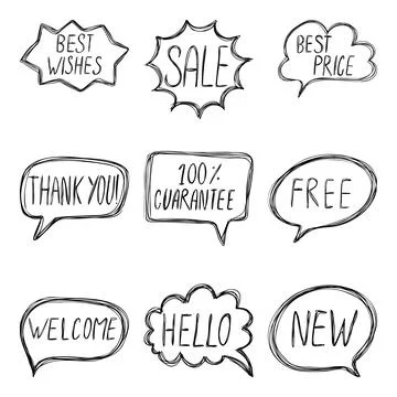 Speech bubbles set Stock Illustration