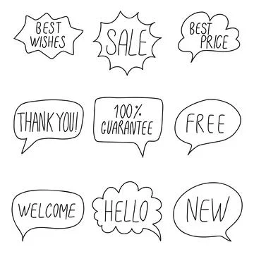 Speech bubbles set Stock Illustration