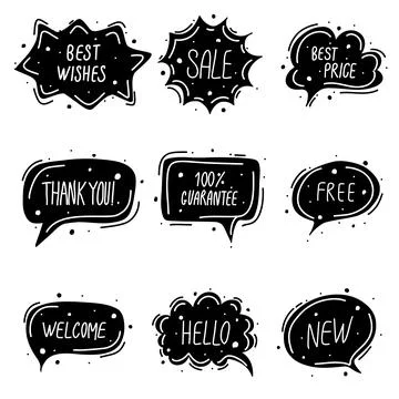 Speech bubbles set Stock Illustration