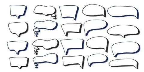 Speech bubbles set isolated on white background. collection of ballons for te Illustrazione stock