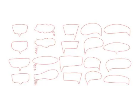 Speech bubbles set isolated on white background. collection of ballons for te Illustrazione stock
