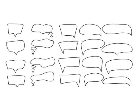 Speech bubbles set isolated on white background. collection of ballons for te Stock Illustration
