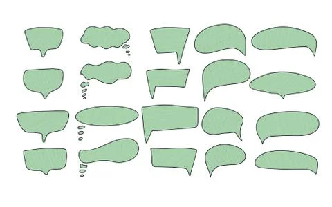 Speech bubbles set isolated on white background. collection of ballons for te Stock Illustration