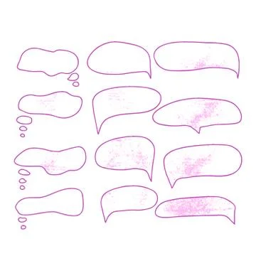 Speech bubbles set isolated on white background. collection of ballons for te Stock Illustration