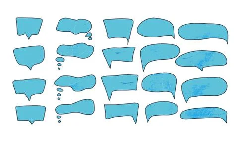 Speech bubbles set isolated on white background. collection of ballons for te Stock Illustration