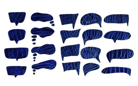 Speech bubbles set isolated on white background. collection of ballons for te Stock Illustration