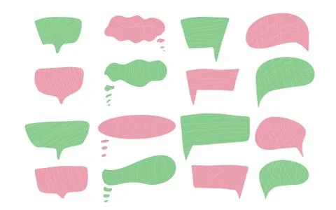 Speech bubbles set isolated on white background. collection of ballons for te Stock Illustration