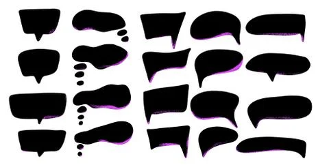 Speech bubbles set isolated on white background. collection of ballons for te Stock Illustration