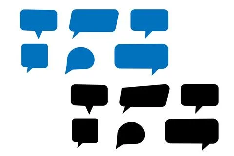 Speech Bubbles set isolated on white background. Vector Illustrazione stock