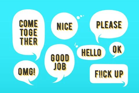 Speech bubbles. Set of message, cloud talk Stock Illustration