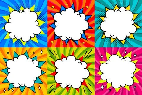 Speech bubbles set. Pop art styled blank speech bubbles template Stock-Illustration