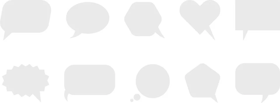 Speech Bubbles set. Speech bubble balloon shapes collection Stock Illustration