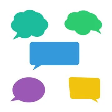 Speech Bubbles Set. Stickers of speech bubbles Illustrazione stock