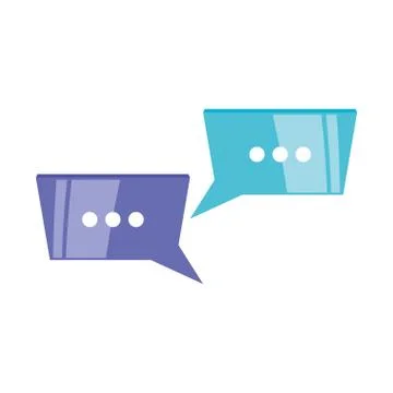 Speech bubbles in shape rectangle Stock Illustration