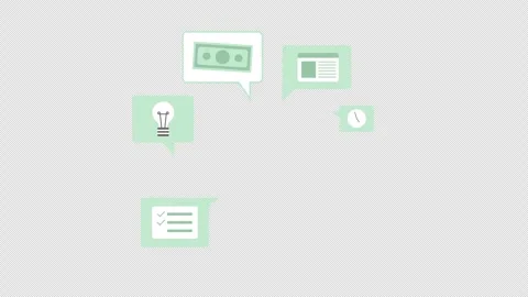 Speech bubbles showing up 2D object animation Stock Footage 301702139