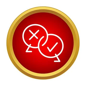 Speech bubbles showing choices, pros and cons Stock Illustration