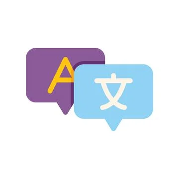 Speech bubbles showing different languages for translation Stock Illustration
