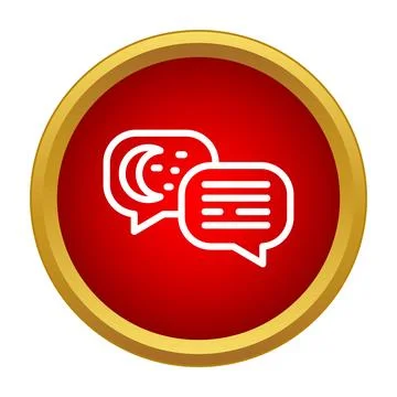 Speech bubbles showing night and text message communication Stock Illustration