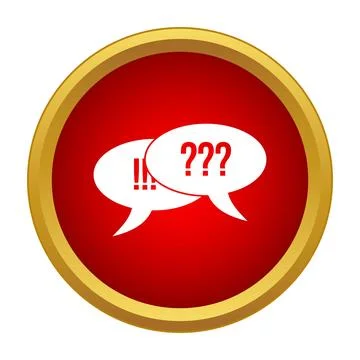 Speech bubbles showing questions and answers communication icon Stock Illustration