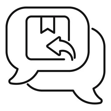 Speech bubbles showing return of parcel icon Stock Illustration