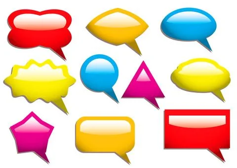 Speech bubbles solid Collection of speech bubbles in primary colours and l... 스톡 사진