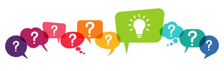 Speech bubbles for solution symbolism Stock Illustration